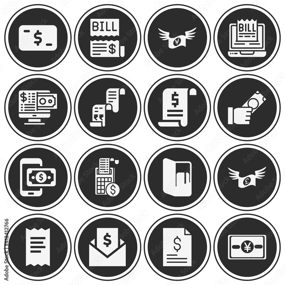 16 pack of baseball cap  filled web icons set