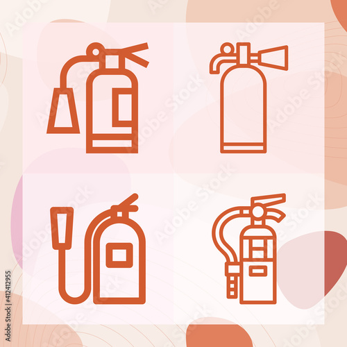 Simple set of securely related lineal icons