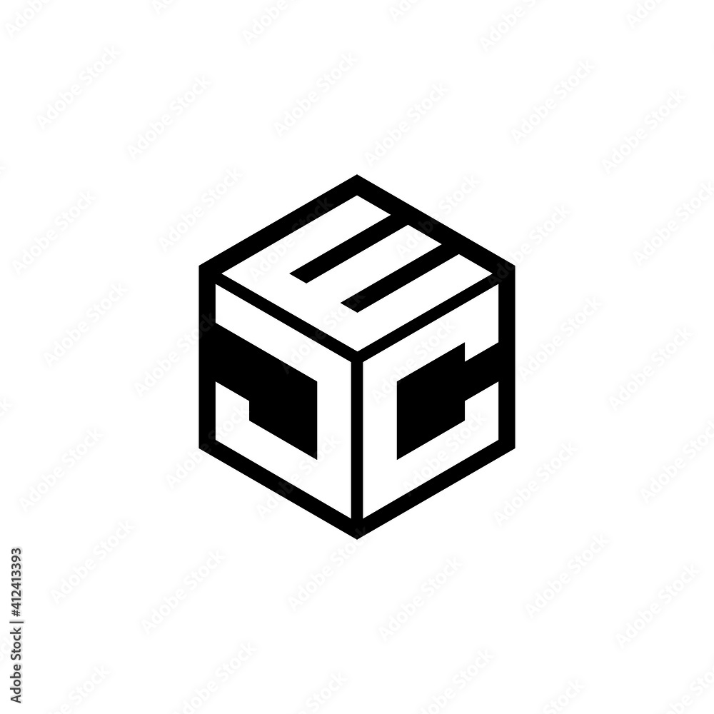 JCE letter logo design with white background in illustrator, cube logo ...