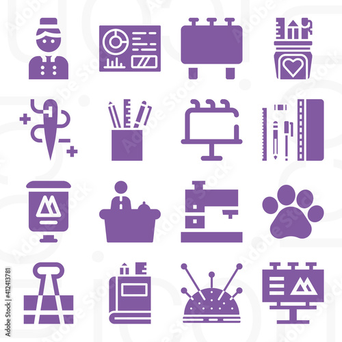 16 pack of dialectical  filled web icons set