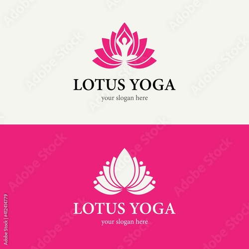 Lotus yoga logo template