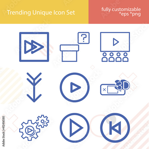 Simple set of next related lineal icons.