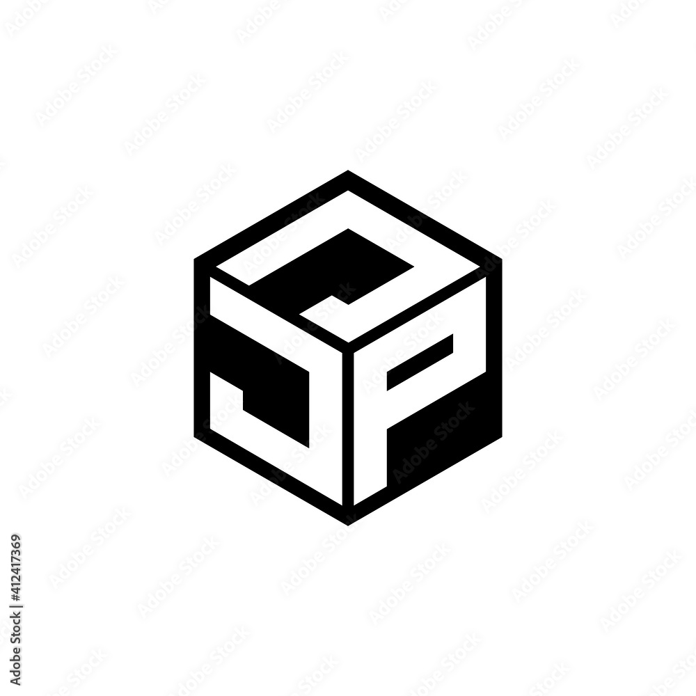 JPJ letter logo design with white background in illustrator, cube logo ...