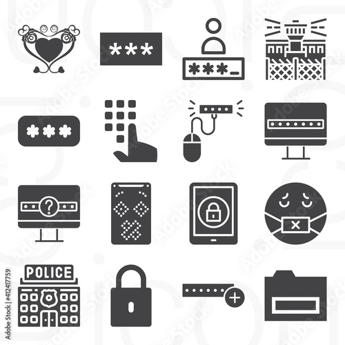 16 pack of parole  filled web icons set
