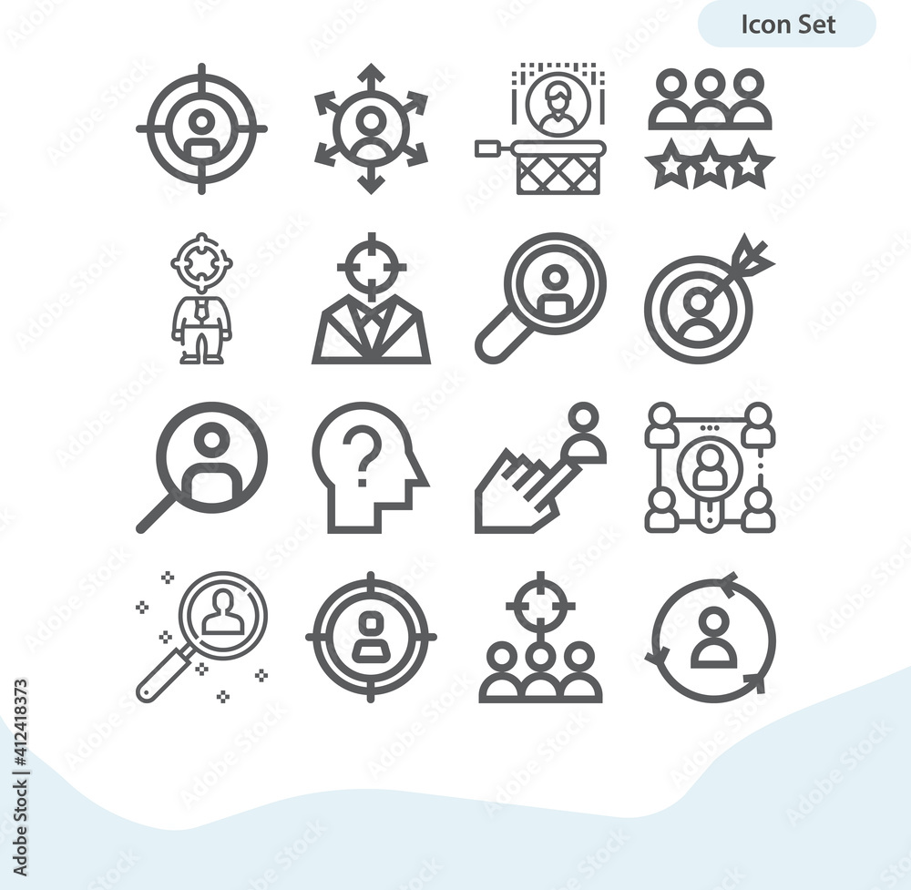 Simple set of headhunting related lineal icons. Simple set of headhunting related lineal icons.