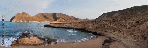 Panoramic of El playazo beach, Almeria photo