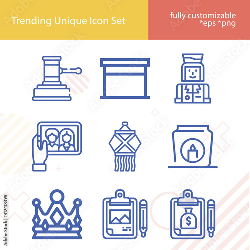 Simple set of incidental related lineal icons.
