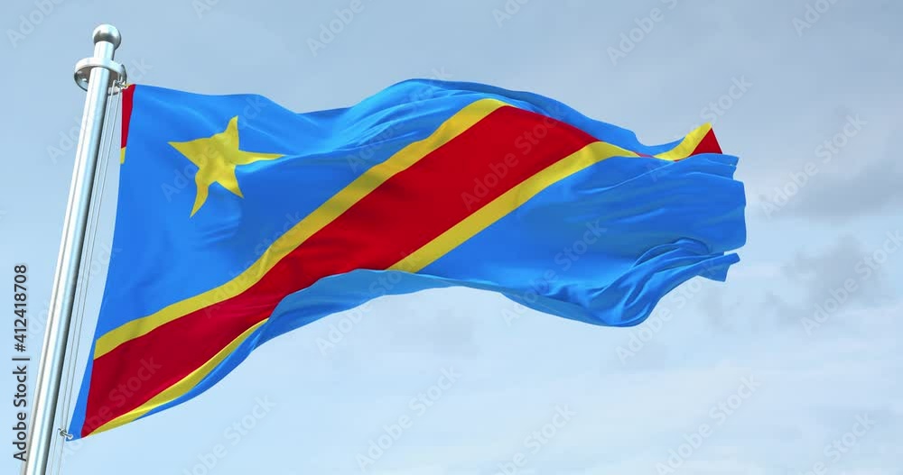  Congo Democratic Republic of the Flag Waving loop 4K.