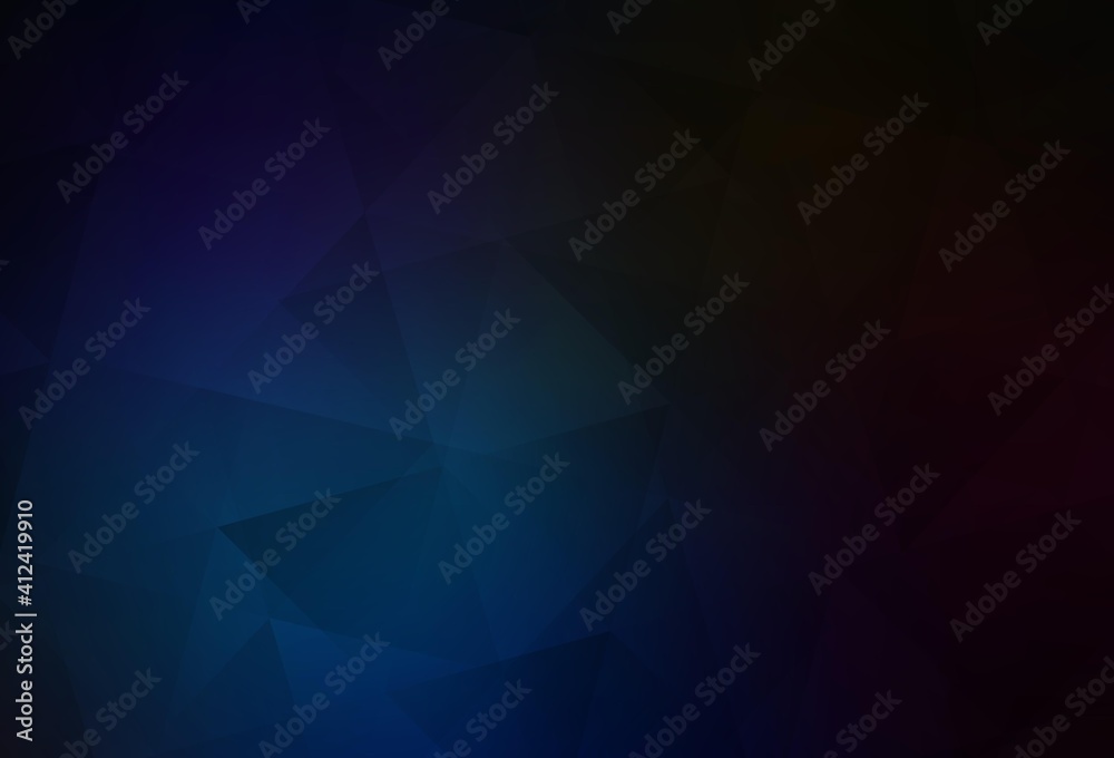Dark BLUE vector triangle mosaic background.