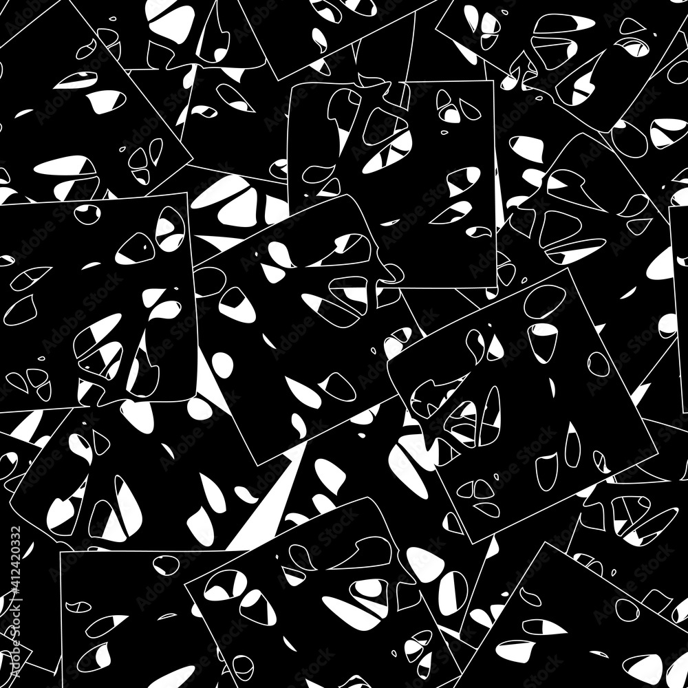 Obraz premium Seamless monochrome pattern of abstract elements