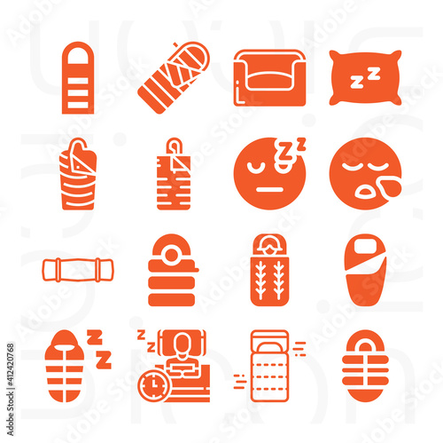 16 pack of waking  filled web icons set