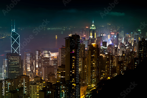 Wallpaper Mural Hong Kong Night Skyline Torontodigital.ca