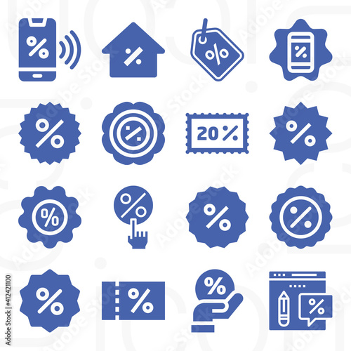 16 pack of mark down  filled web icons set