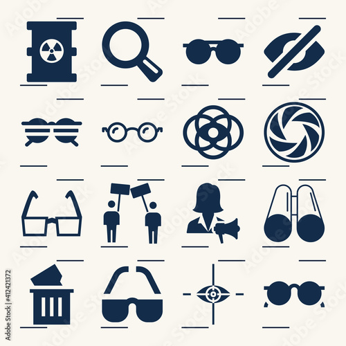 Simple set of refuse related filled icons.