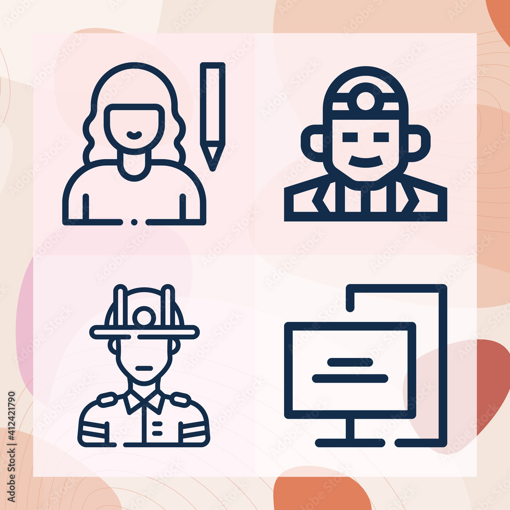 Simple set of ordained related lineal icons Simple set of ordained related lineal icons