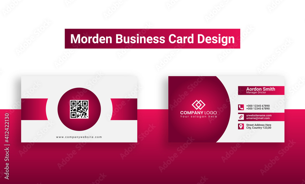 Fototapeta premium Modern business card design, double side business card design template, print ready template file