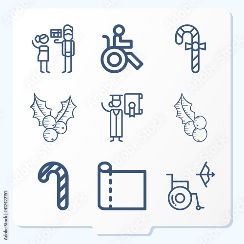 Simple set of 9 icons related to morning sickness