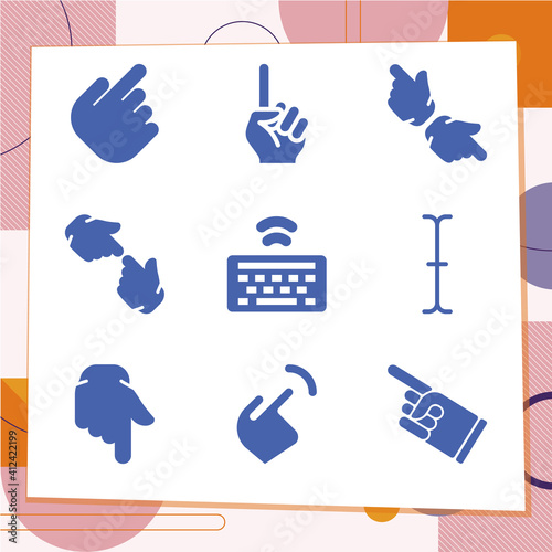 Simple set of 9 icons related to tapping
