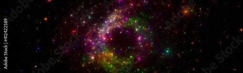 Wallpaper Mural Banner Star field background . Starry outer space background texture . Colorful Starry Night Sky Outer Space background. 3D illustration Torontodigital.ca