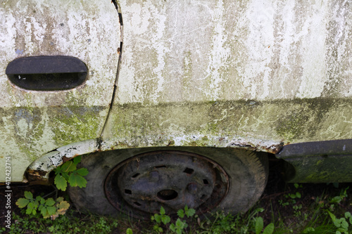 Rusty abandoned car