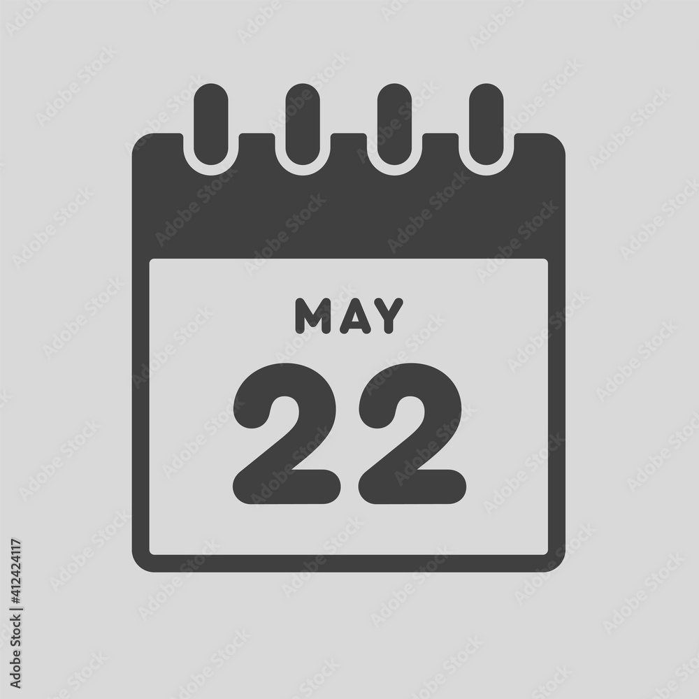 Icon day date 22 May, template calendar page Icon day date 22 May, template calendar page