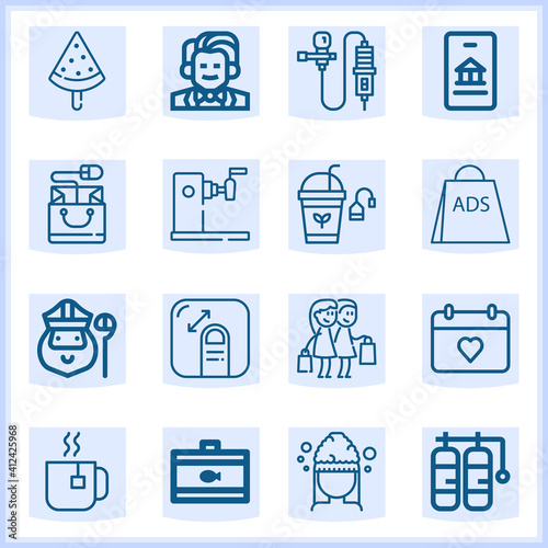 Lifestyle  related simple set. 16  lineal