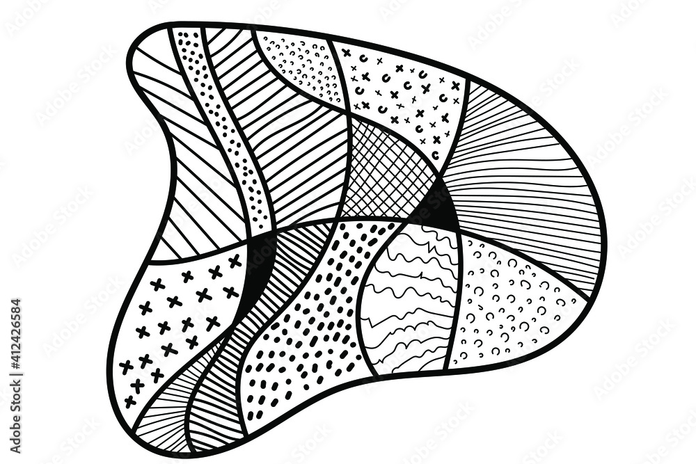 Abstract hand drawn vector illustration. Curve lines and dots. Abstract hand drawn vector illustration. Curve lines and dots.