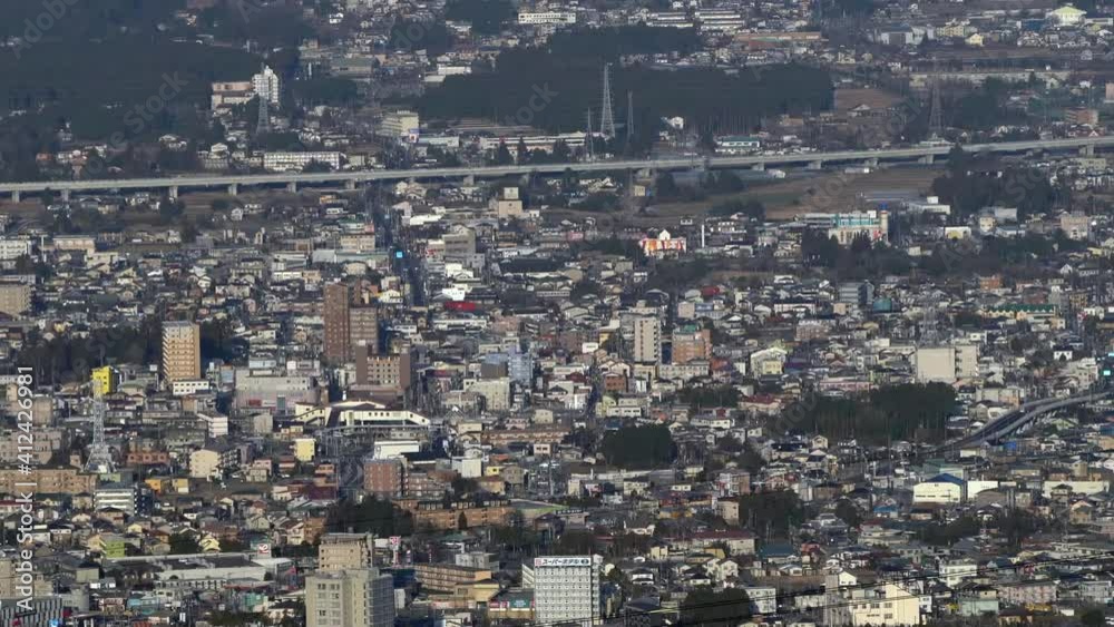 Japanese cityscape. Aerial image of Gotemba City, Shizuoka Prefecture Japanese cityscape. Aerial image of Gotemba City, Shizuoka Prefecture