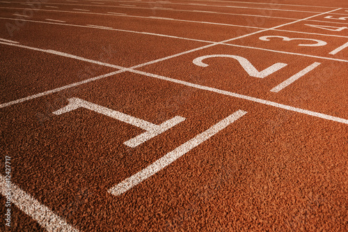 Numbers on running track
