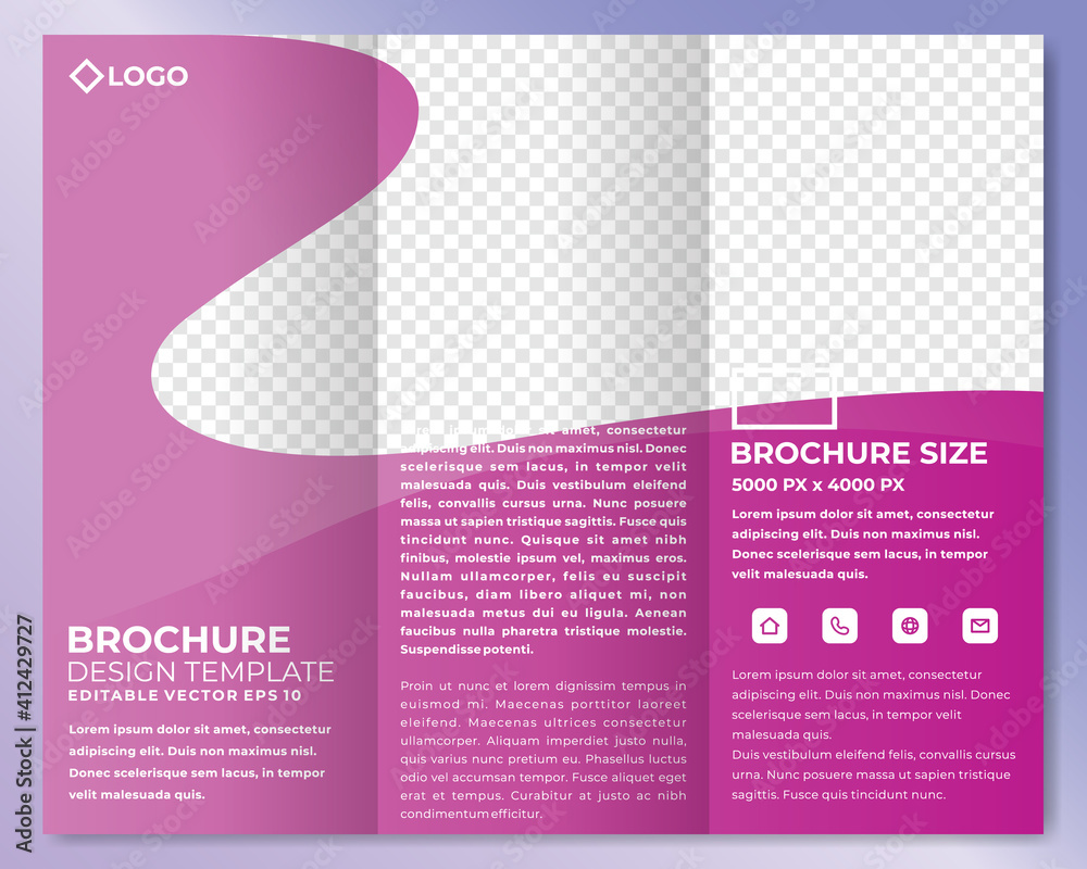 Modern brochure design template with cool gradient color
