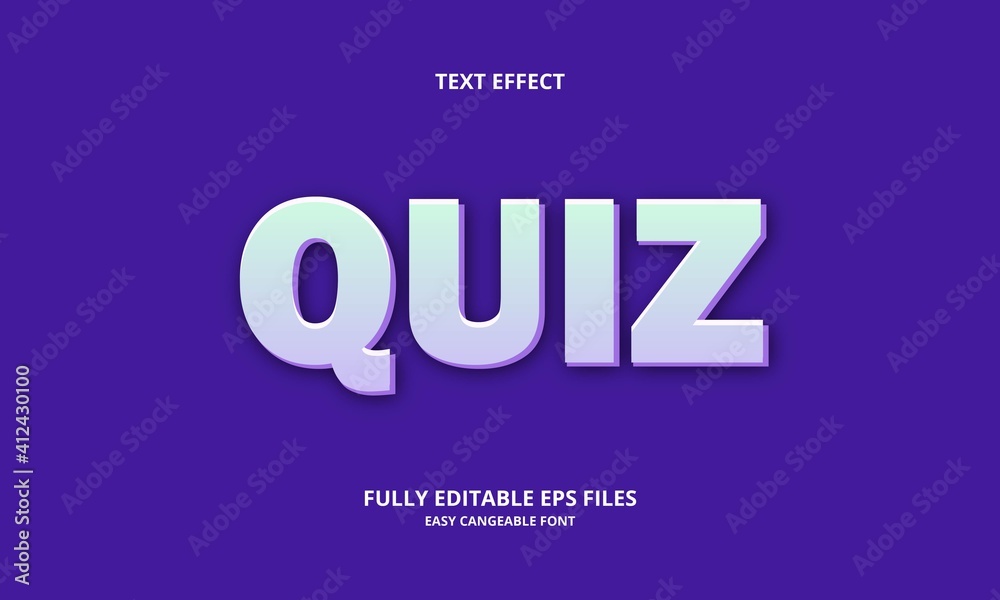 quiz style editable text effect
