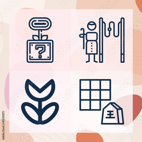 Simple set of active related lineal icons