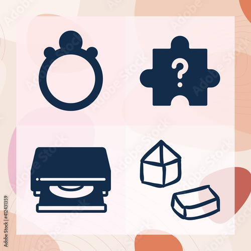 Simple set of round shape related filled icons photo