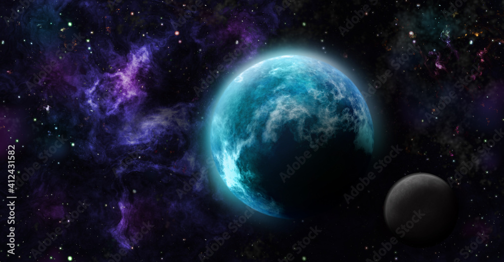 Space illustration of planets and stardust. Space illustration of planets and stardust.