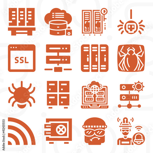 16 pack of loc  filled web icons set