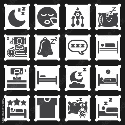 16 pack of eternal rest  filled web icons set