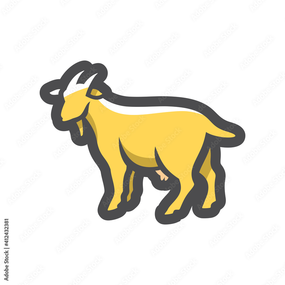 Goat dairy Farm Animal Vector icon Cartoon illustration. Goat dairy Farm Animal Vector icon Cartoon illustration.