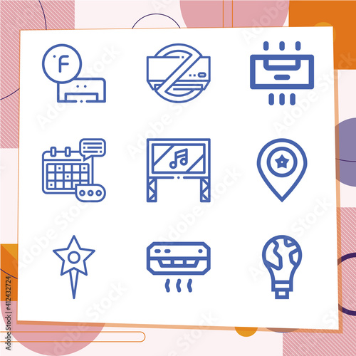 Simple set of 9 icons related to circumstance