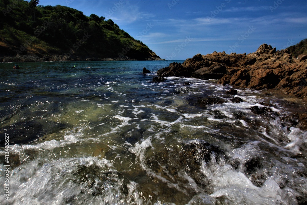 waterfall on the rocks