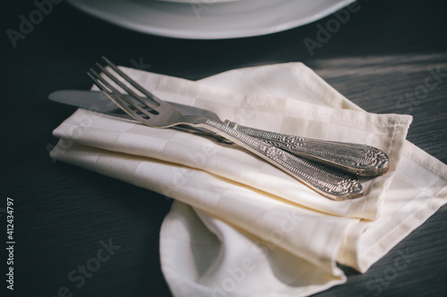 Cutlery on the table photo