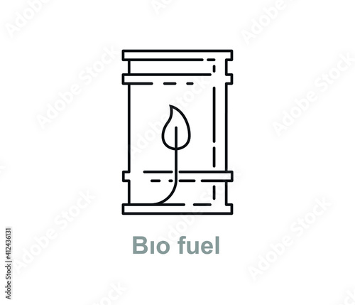 Bio fuel barrel icon isolated on white background.
