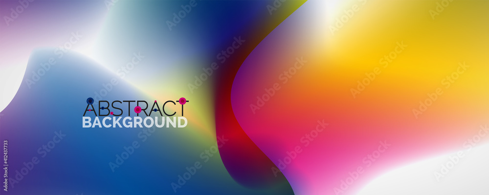 Fluid color gradient abstract background, trendy colorful wallpaper. Vector illustration for placards, brochures, posters, banners and covers