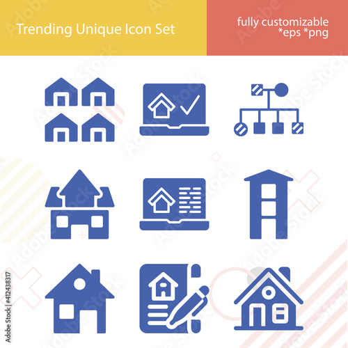 Simple set of inheritance related filled icons. © Nana