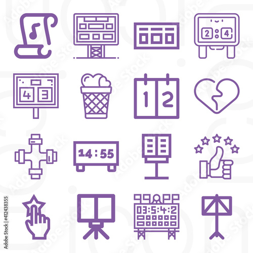 16 pack of scorn  lineal web icons set