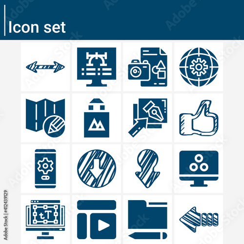 Simple set of black out related filled icons.