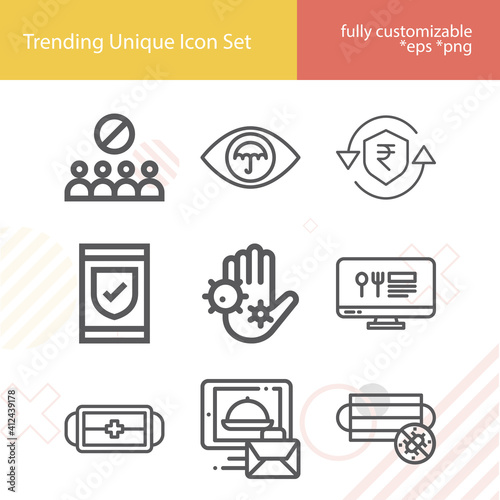 Simple set of prevent related lineal icons.