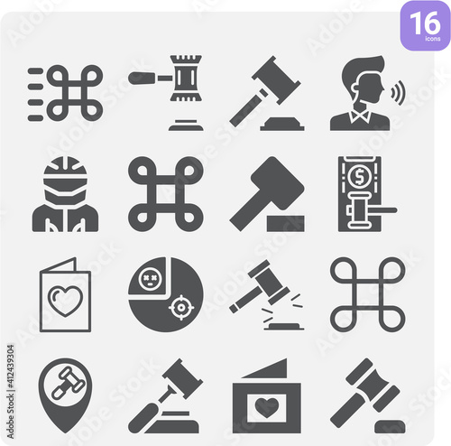 Simple set of bidding related filled icons.