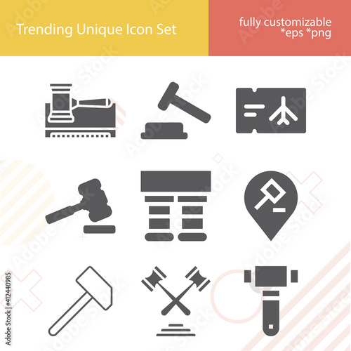 Simple set of power tool related filled icons.