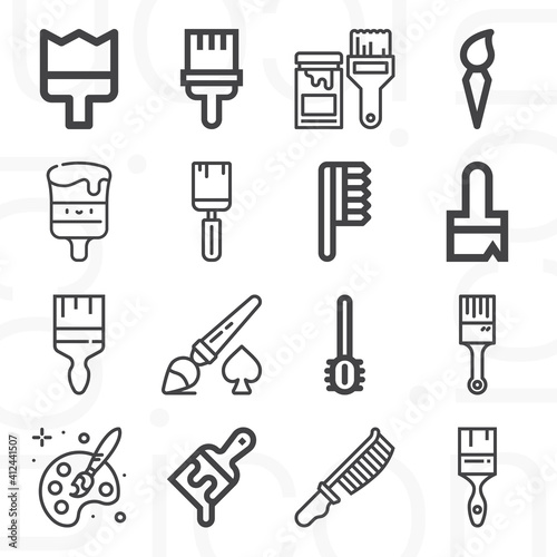 16 pack of strokes  lineal web icons set