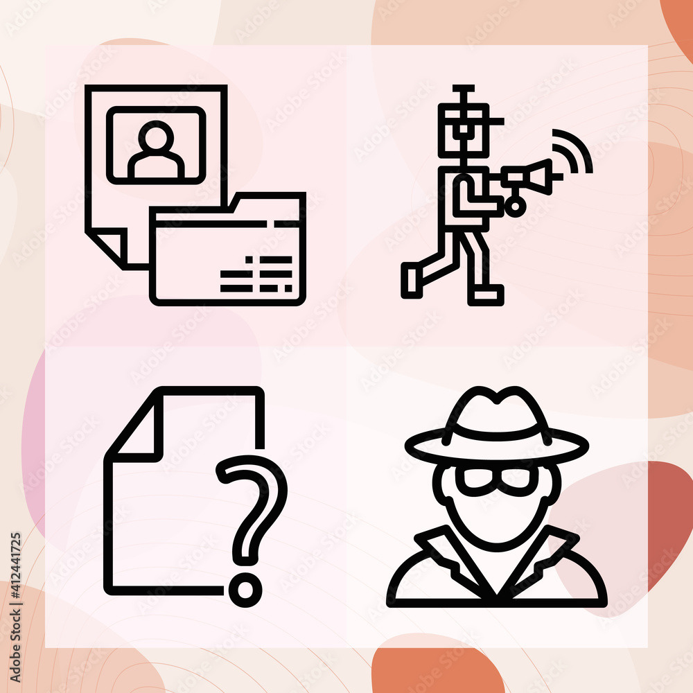 Simple set of anonymous related lineal icons Simple set of anonymous related lineal icons
